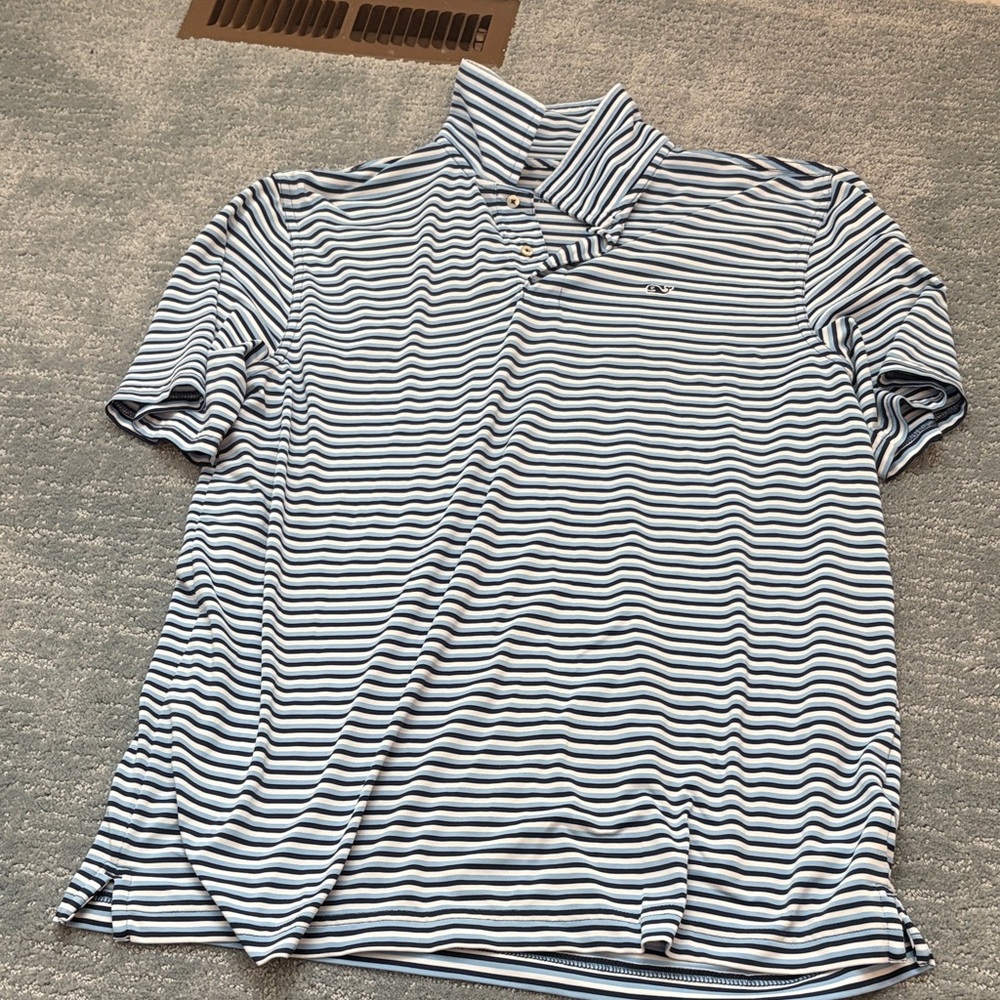 Vineyard Vines Blue and White Striped Shirt